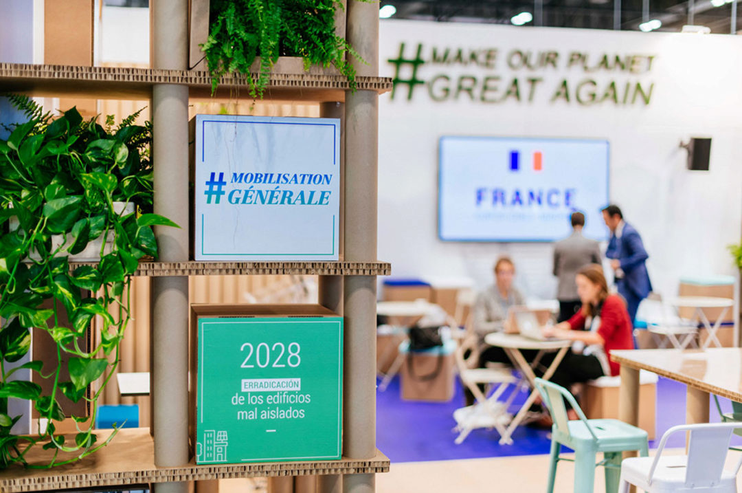 amenagement pavillon de la France - COP 25 à Madrid  